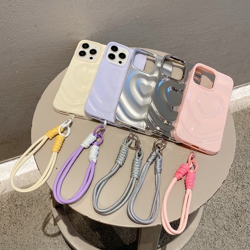 Plain 3D Love Heart Phone Case Cover For iPhone 16 Pro Max 15 Pro 14 13+ 12 11