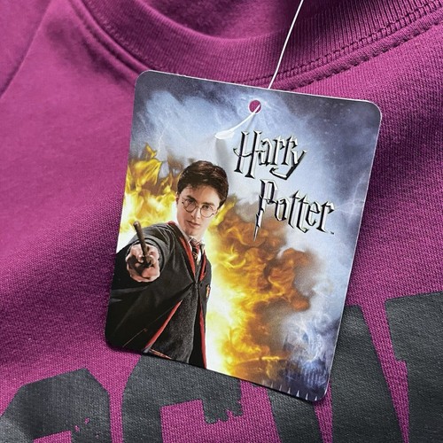 Harry Potter Crewneck Sweatshirt Hogwarts Cotton Blend Animal Crest Mens 1X New - Picture 9 of 13