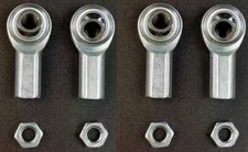4 qty RH 3/8"-24 Thread x 3/8"Bore, Female Thread Heim Joints, Rod Ends Jam Nut