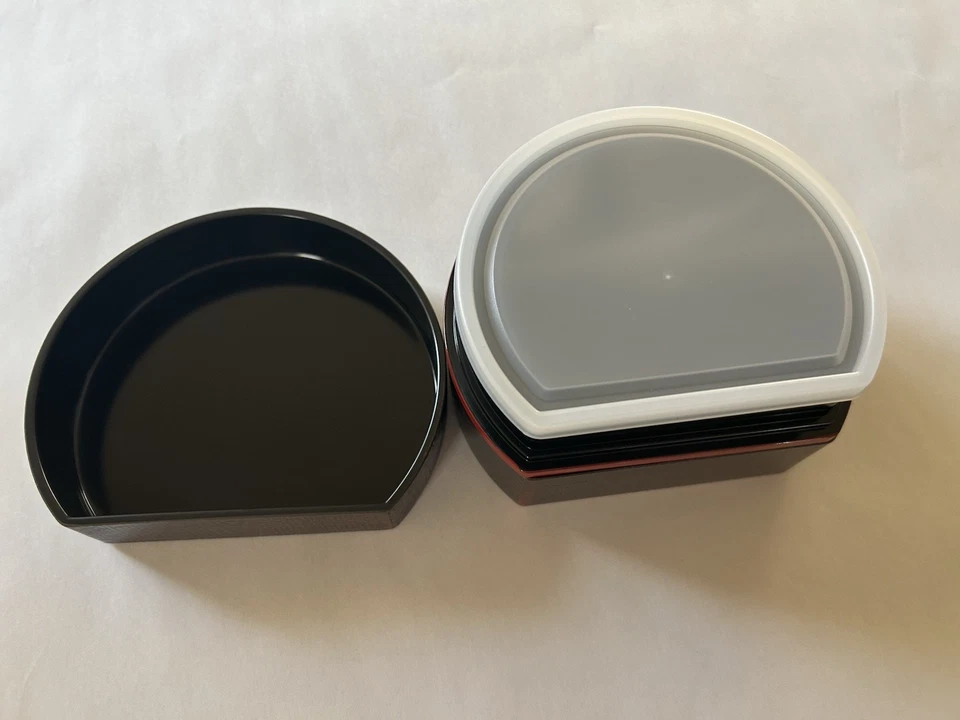 Contenedor de almuerzo japonés Stack Bento Box 2 niveles de plástico pesado Foto 4 de 4