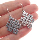 Knot Dangle Hook Earrings 925 Sterling Silver Vintage Endless