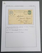 1895 Tasmania Australia Reg Cover ties 2d stamp cd Launceston-Brisbane