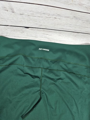 Adidas-IVY PARK Women's Forest Green Leggings With Mesh Side Size 4X V2 - Picture 7 of 9