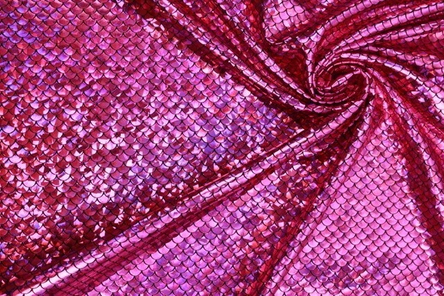 FOLIENJERSEY Stoff Kostüm Karneval Schuppenoptik PINK EUR 9,98/m - Bild 1 von 1