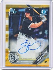 STEELE WALKER 2019 BOWMAN CHROME GOLD REFRACTOR AUTOGRAPH AUTO 1ST RC #'D 15/50