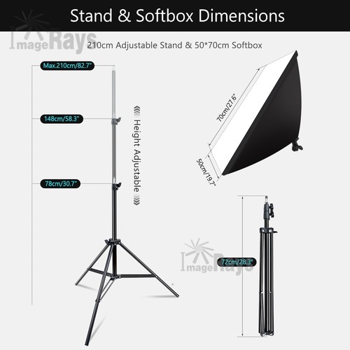Photography 2x150W RGB Dimmable LED Softbox Lighting Continuous Light Stand Kit - Picture 10 of 12