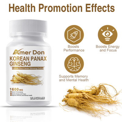 Korean Panax Ginseng Extract 1600 mg per capsule I 120 vegan capsules I New