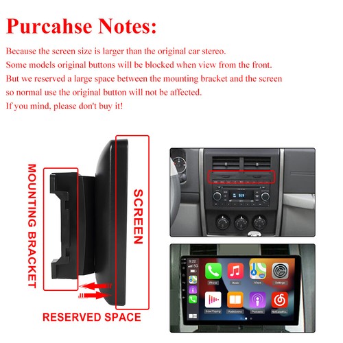 Carplay For Dodge RAM 1500 2500 2009-2012 Android 15 Car Radio GPS Stereo 10.1'' - Picture 3 of 22