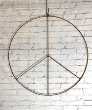 Peace sign, wall decoration Huge 37" Wrought Iron hippie decorative symbol