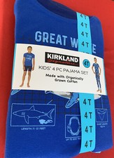 Boys Kirkland 4 Pc PJ Set Sz 4T