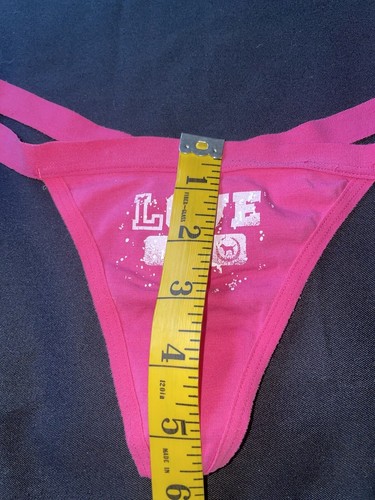 Victoria’s Secret PINK XS string Bikini Iconic LOVE DOG Logo Thong Panties Vtg - Picture 11 of 11