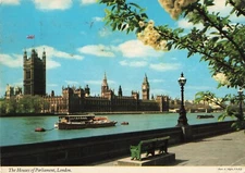 Houses of Parliament London England UK Vintage Postcard 