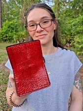 Red Cobra Credit Card case SNAKE Skin Handmade MILLENNIAL Credit Card case NEW