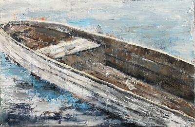 Janet Swahn Original Rugged Lake Life Mixed Media Textured