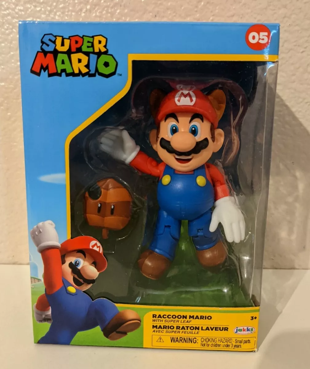 Raccoon Mario w/ Super Leaf 4-inch Articulated Figure - JAKKS Pacific, Inc.