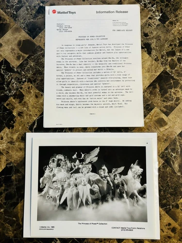 1985 Mattel The Princess Of Power Pre Production Press Photo & Press Release