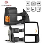 Power Heated Towing Mirrors For 2008-2016 Ford F250-F550 Super Duty Amber Signal