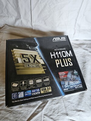 ASUS H110M-PLUS Motherboard uATX Intel H110 LGA1151 DDR4 SATA3 HDMI DVI-D Audio 