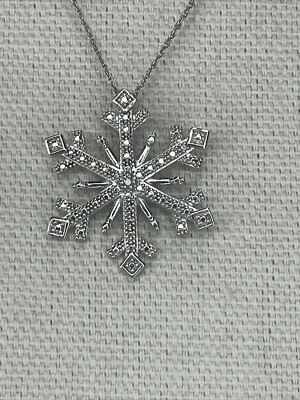 Thailand Sterling Diamant Schneeflocke Anhänger Halskette - 18 Zoll
