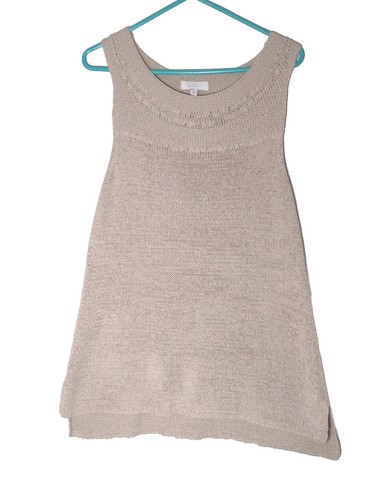 New Directions WomensTank Top Sweater Size"XL"Tan Sleeveless Knit Loose Pullover - Picture 4 of 11
