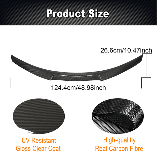 Fit For Infiniti Q50 Sedan 2014-20 REAL Carbon Rear Trunk Spoiler Lip Boot Wing - Picture 8 of 12
