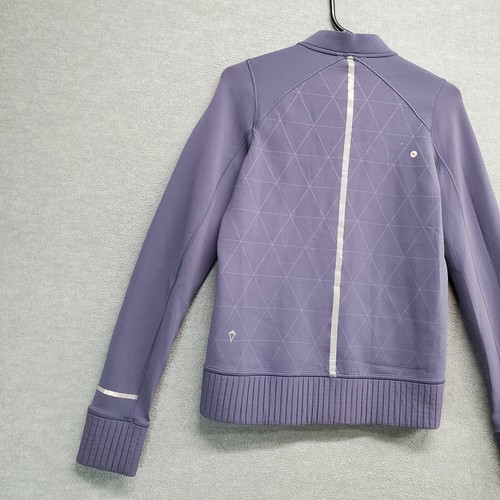 Ivivva Girls Activewear Jacket 12 Purple Geometric Bomber Full Zip Pockets READ - Picture 11 of 12