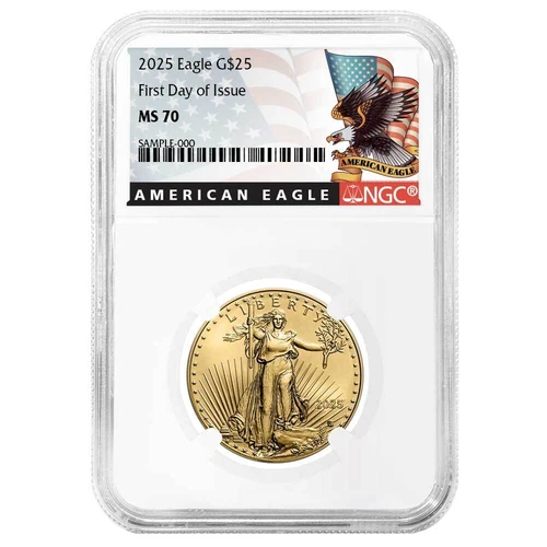 2025 $25 1/2-oz American Gold Eagle NGC MS70 FDI Black Label