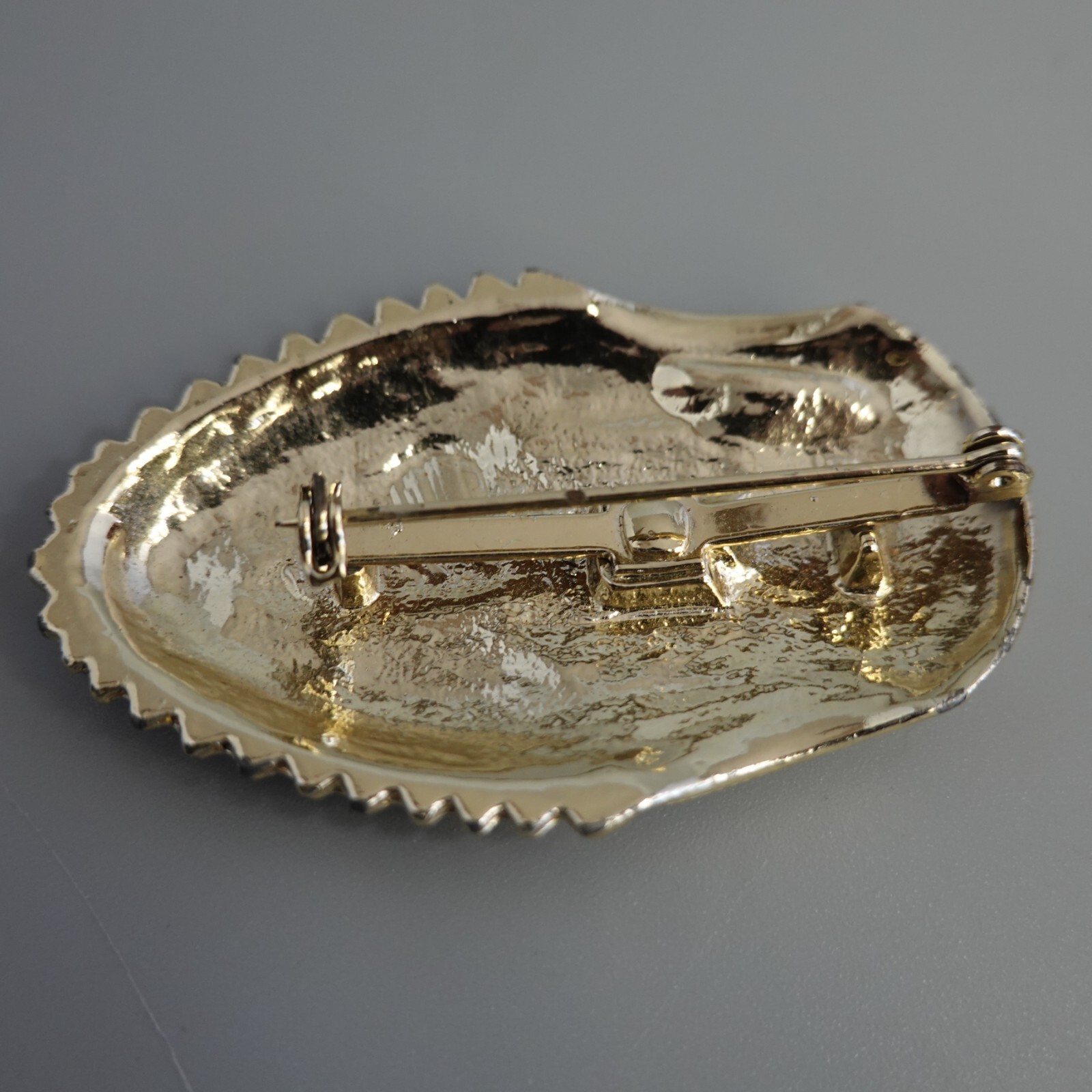 Vintage African Tribal Mask Brass Bronze Gold Tone De… Gem