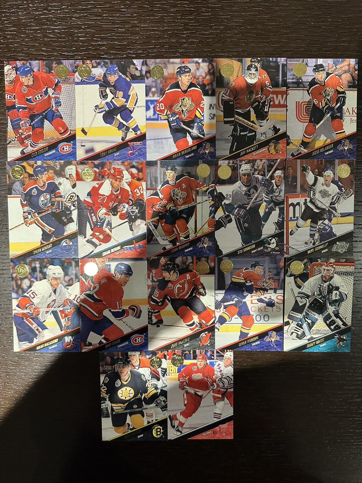 1993-94 Leaf NHL Hockey Cards Lot Of 17 Base Cards