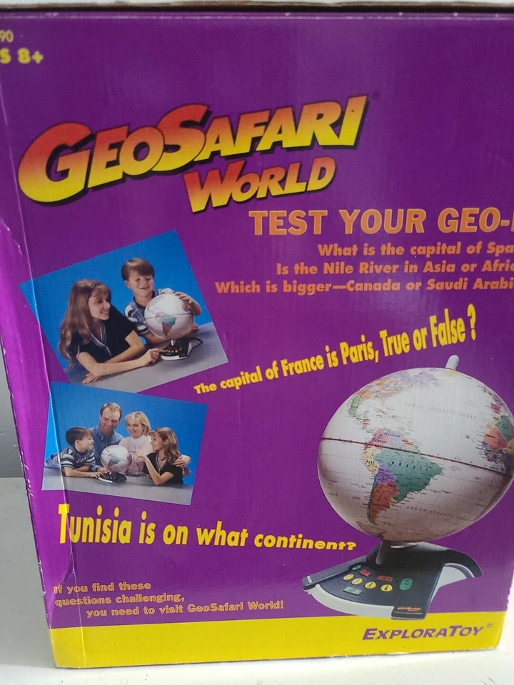Vintage 1997 GeoSafari World ExploraToy Trivia Electronic Learning Globe # 6490 - Image 4 of 4