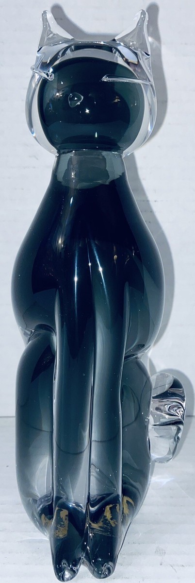VINTAGE MURANO SITTING PRISSY GLASS CAT 🐈‍⬛ CIRCA 1980 BY CARLO