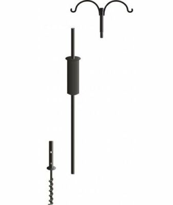 Erva 4 Arm  Pole System and Squirrel Baffle  With Twist in Ground Socket 60'' Tal