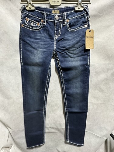 NUEVO Jeans True Religion Grandes Niños Niñas EE. UU. 10 Stella Ajustados Super T Medianos Azul - Imagen 2 de 11