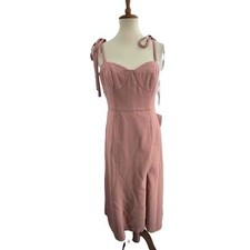 Dessi Collection Midi Dress Rose Sleeveless Spaghetti Straps Bustier Size 10 New