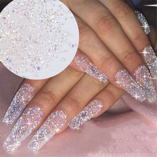 5000PCS AB Nail Rhinestone Crystal 1.2mm 3D Micro Glass DIY Glitter Nails Art - Picture 2 of 12