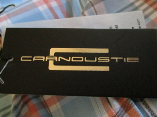 NUEVA CON ETIQUETAS CAMISA CARNOUSTIE AZUL CLARO A CUADROS PEQUEÑOS ALGODÓN MANGA LARGA PRECIO DE VENTA SUGERIDO POR EL FABRICANTE $145.00 - Imagen 10 de 11