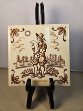 Vintage MOSAIC Brand Tile Image Of A Town Crier USA Made