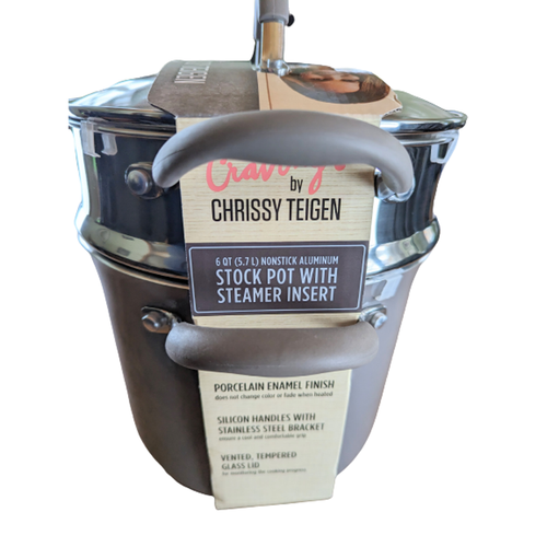 Cravings Stock Pot with Steamer Insert 6 quart (5.7 Liter) NonStick