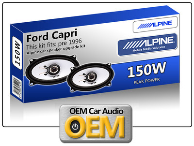 Ford Capri Front Door speakers Alpine car speaker kit 150W Max power 4x6