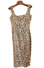 Dolce & Gabbana sleeveless tight dress animal print knee-length rayon cotton 