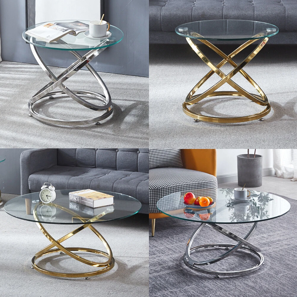 Chrome and 2024 glass end tables