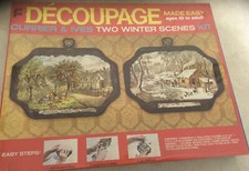 Decoupage Vintage Currier  Ives Decoupage Two Winter Scenes Kit 662 Made Easy
