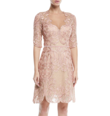rose gold embroidered dress