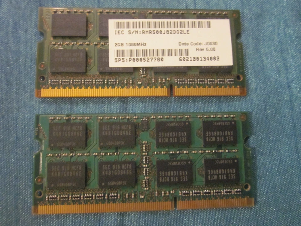 SAMSUNG 2X 2GB = 4GB PC3 8500S Laptop Memory RAM M471B5673FH0-CF8 - Image 3 of 3