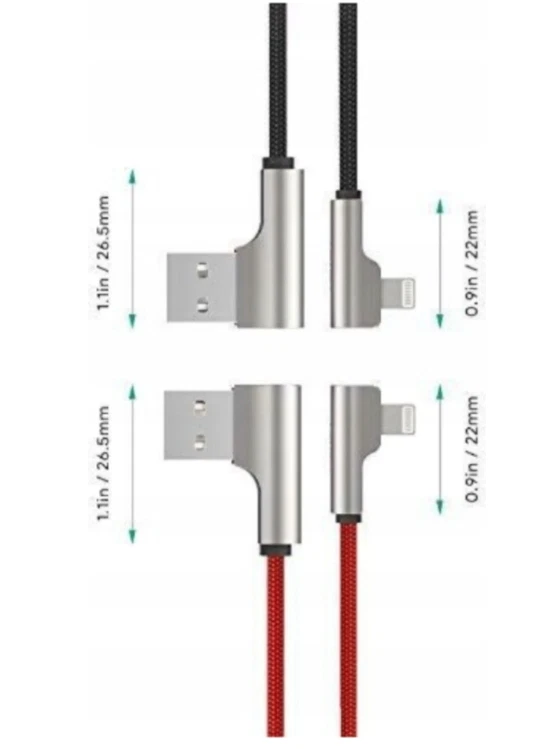 Cable Lightnin de carga rápida trenza/nylon para iPhone, iPad, paquete de 2, 6 pies Foto 3 de 4