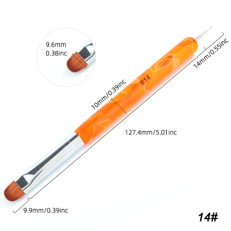 Kolinsky Nail Art Brush French Double Head Acrylic Nails Brush Nail