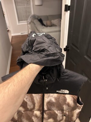 SUPREME x THE NORTH FACE Fur Print Nuptse Vest Jacket SZ Large FW