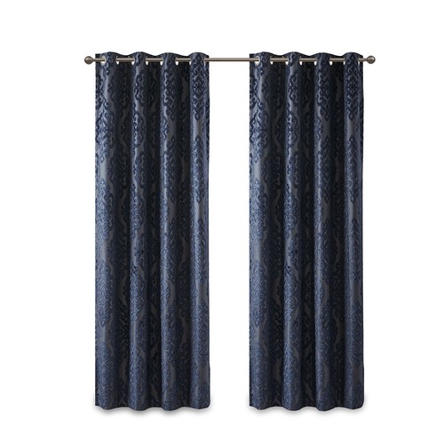 SunSmart Mirage Knitted Jacquard Damask Total Blackout Grommet Top Curtain - Picture 44 of 53