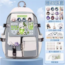 Genshin Impact Co Branded Grey Primary School Backpacks 2024 New 29 Piece Set