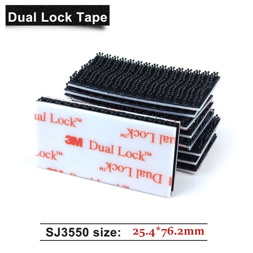 10 Pcs 3M 1"x 2" Dual Lock Tape SJ3550 Black Reclosable Fastener UV Resistant - Picture 3 of 5
